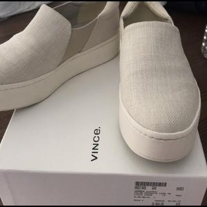 Vince off white Warren woven slip on sneakers sz 7